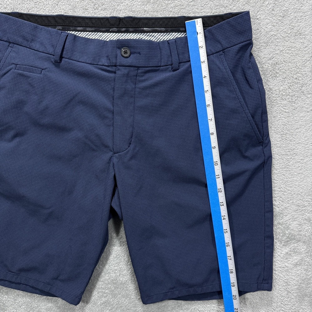 KJUS Shorts Mens 38 Blue Ike Texture Regular Fit 10" Performance Golf Chino - Picture 8 of 9